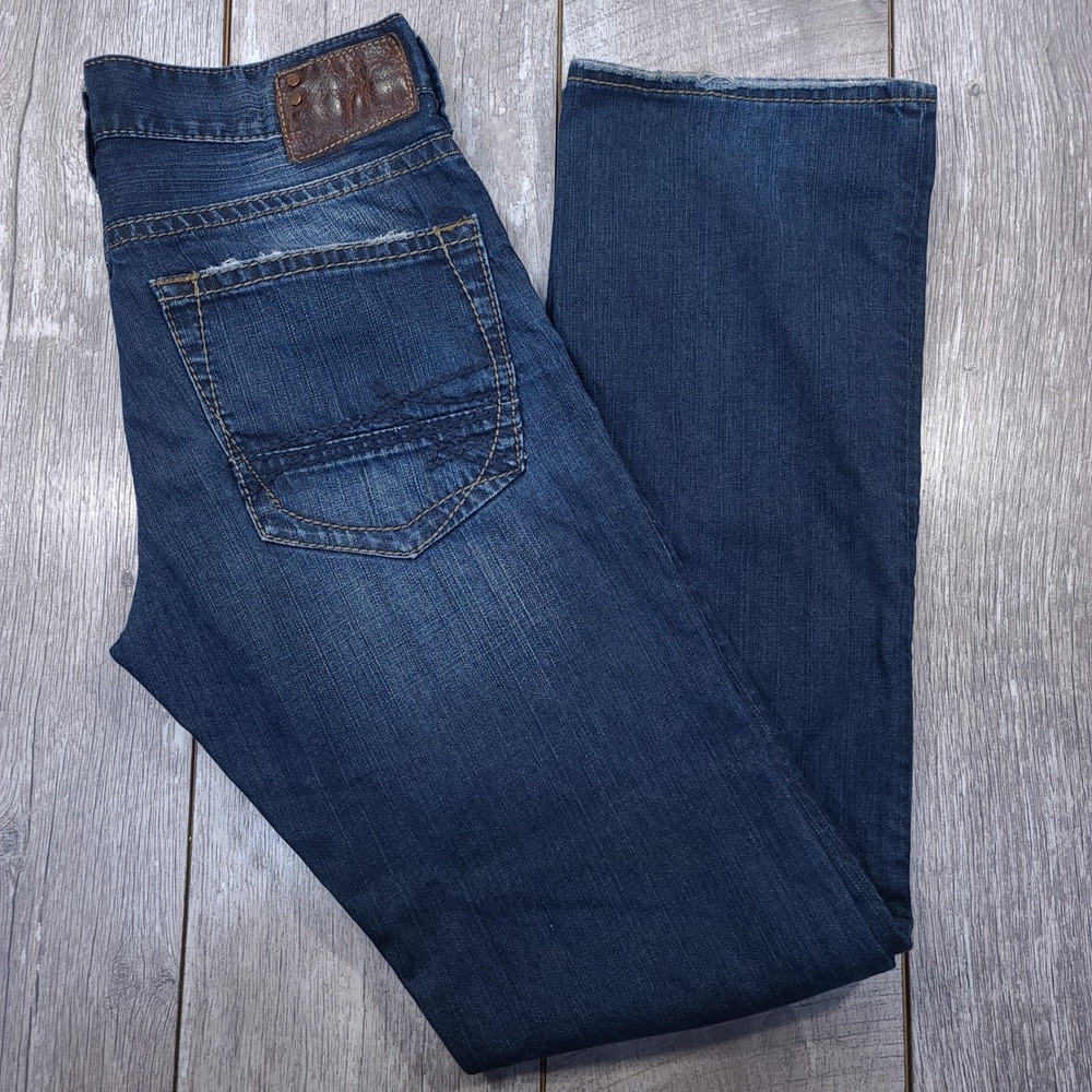 Silver Jeans Grayson Straight Mens 31x36 Dark Wash Distressed Denim Pants